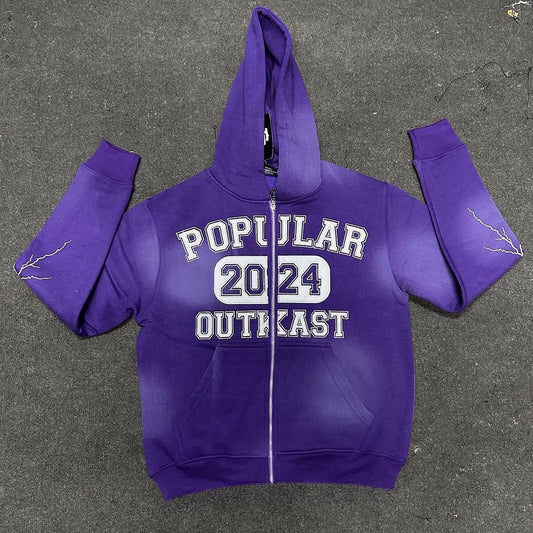 Popular OutKast “ Purple 2024 “ Zip Up Hoodie