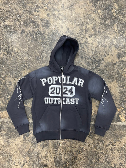 Popular OutKast “ Ash Gray 2024 “ Zip Up Hoodie