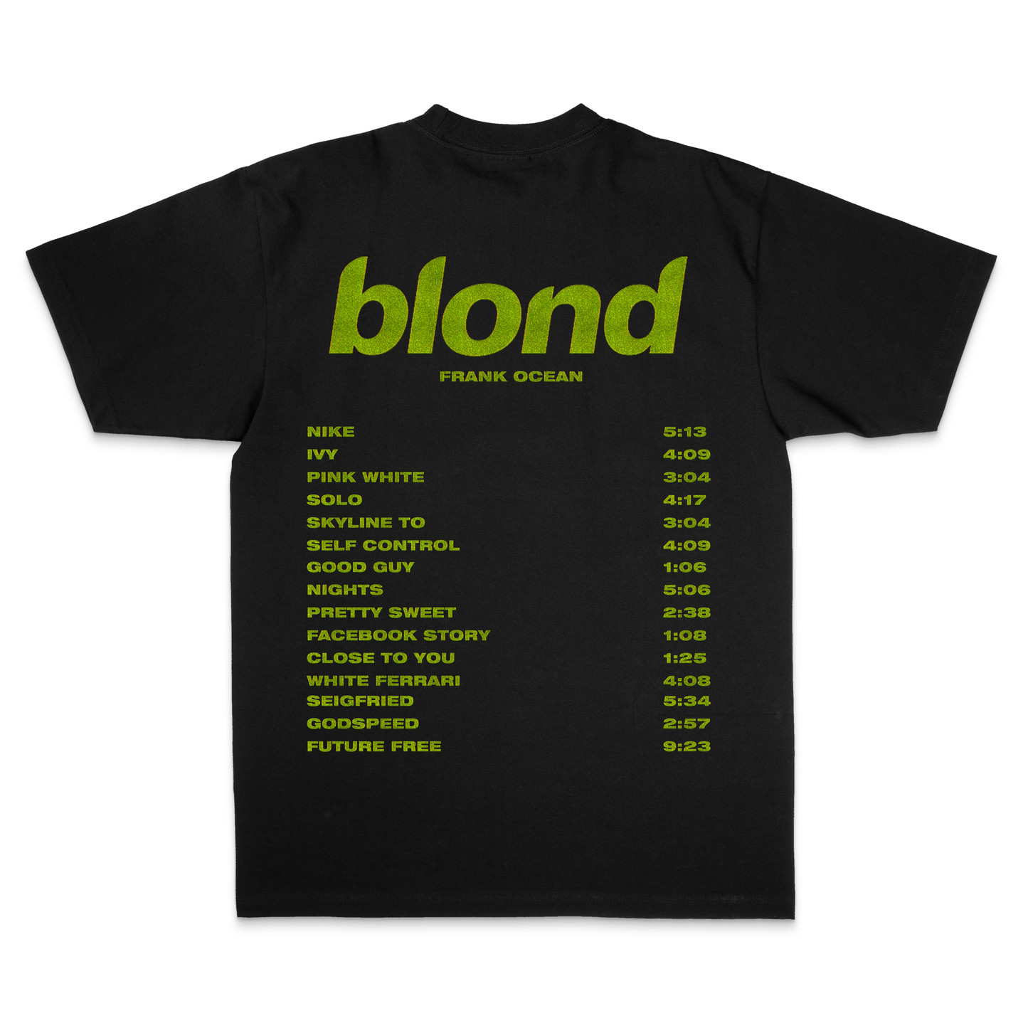 Frank Ocean Green”White Glow“ Black Edition Tee