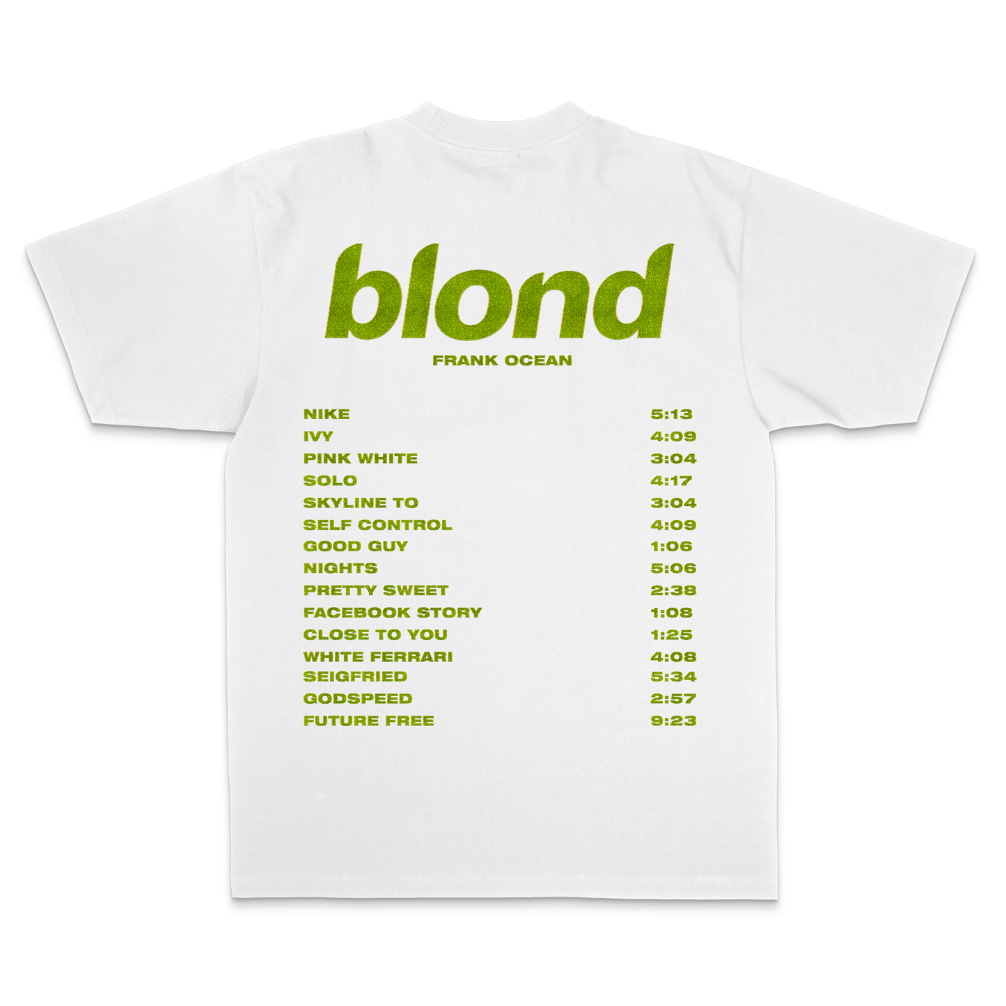 Frank Ocean Green “White Glow” White Edition Tee