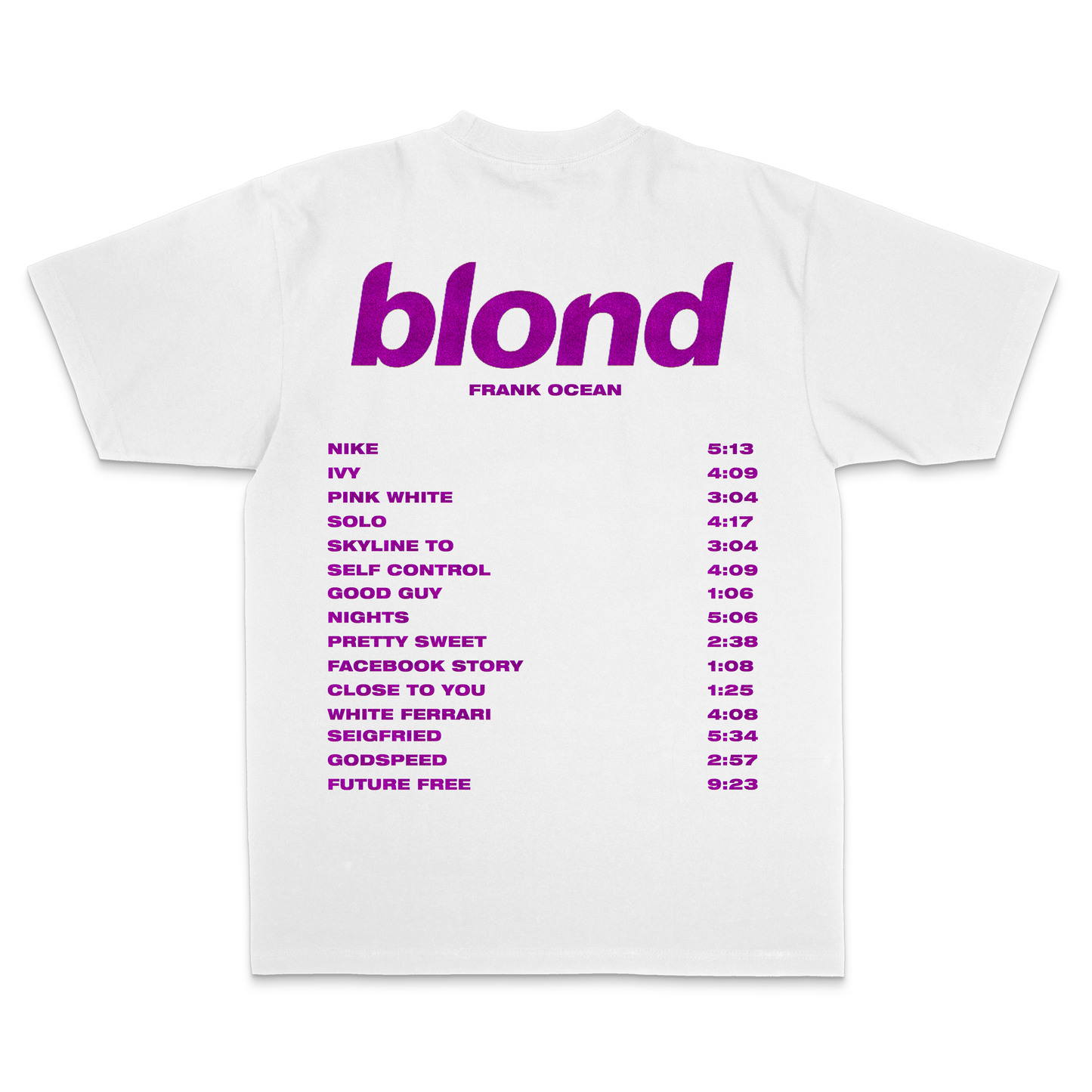 Frank Ocean Purple “White Glow” White Edition Tee